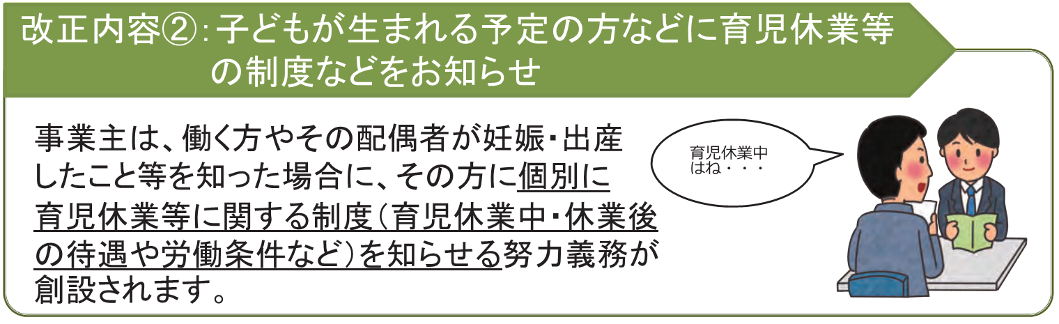 育児介護休業法改正の主なポイント2